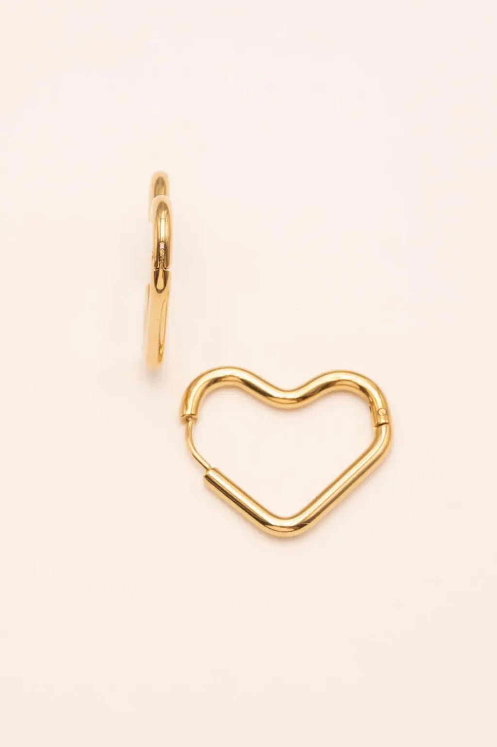 Boucles d'oreilles coeurs acier inoxydable Aglaé