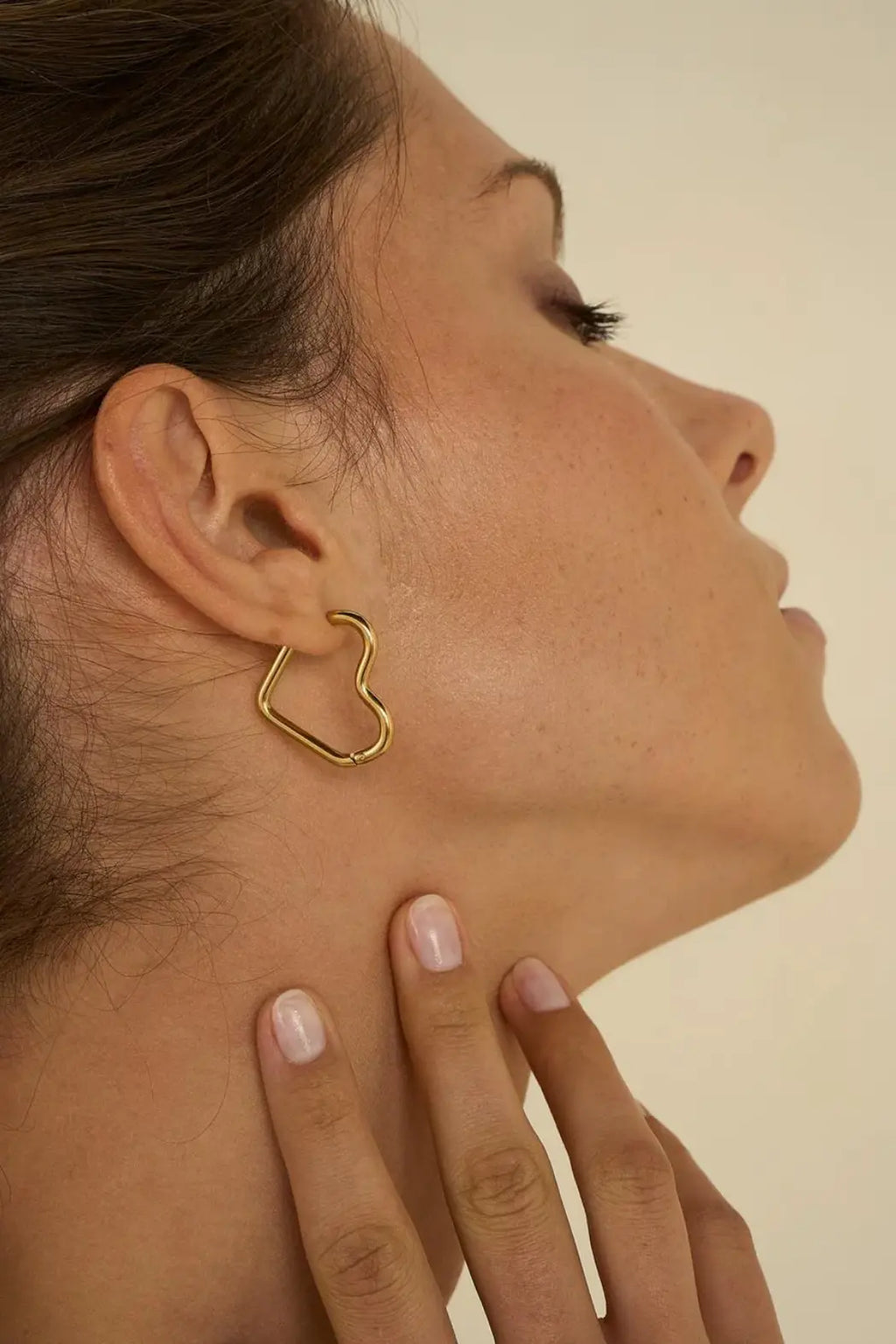 Boucles d'oreilles coeurs Aglaé acier inoxydable
