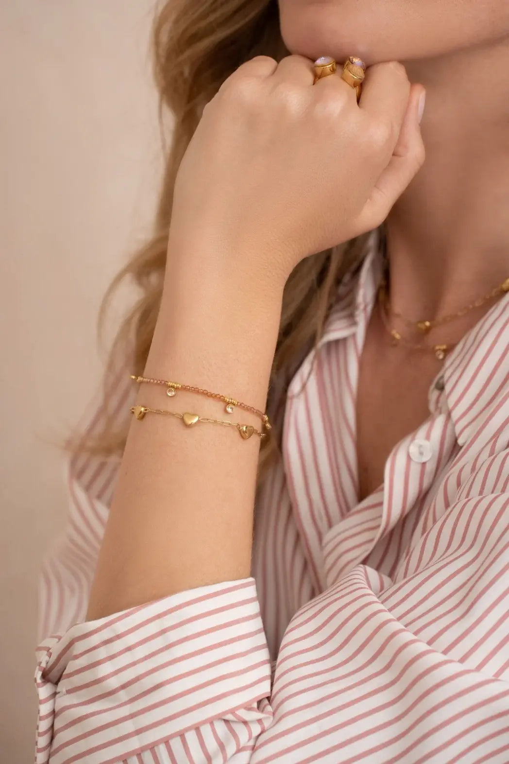 Bracelet coeurs Philia acier inoxydable