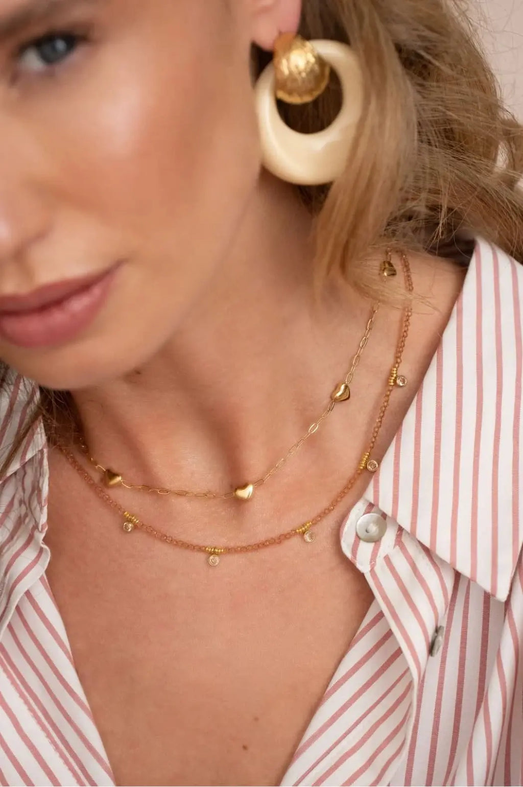 Collier coeurs Philia acier inoxydable